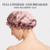 Full-coverage mulberry silk bonnet for curls, braids, coils, and longer hair