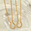Pavé Horseshoe Pendant Necklace product image 3 Gold-tone and silver-tone pavé horseshoe pendant necklace options