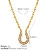 Pavé Horseshoe Pendant Necklace – Gold Tone Pavé Horseshoe Pendant Necklace – Gold Tone