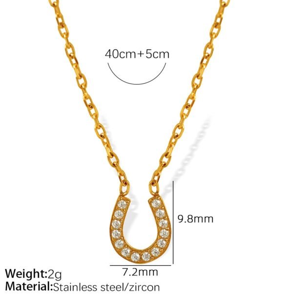 Pavé Horseshoe Pendant Necklace – Gold Tone Pavé Horseshoe Pendant Necklace – Gold Tone