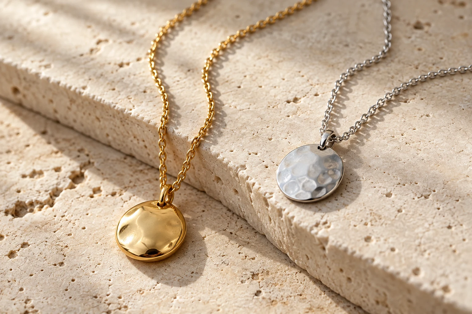 A generic chain and pendant shown in close detail